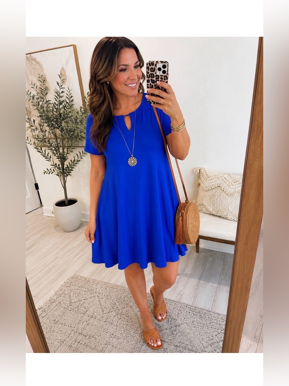 CHICO’S Royal Blue Swing T Shirt Dress Size Medium New! - Picture 1 of 7